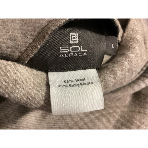 Sol Alpaca Reversible Baby Alpaca Soft Coat women’s L gray - Picture 8 of 8